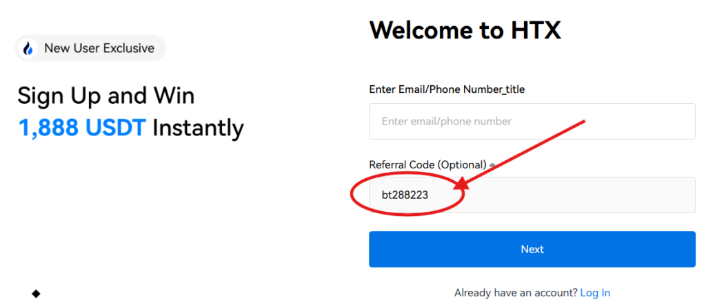 HTX Exchange Referral Code “bt288223” – Get 20% Off Trading Fees & 1,888 USDT Bonus​