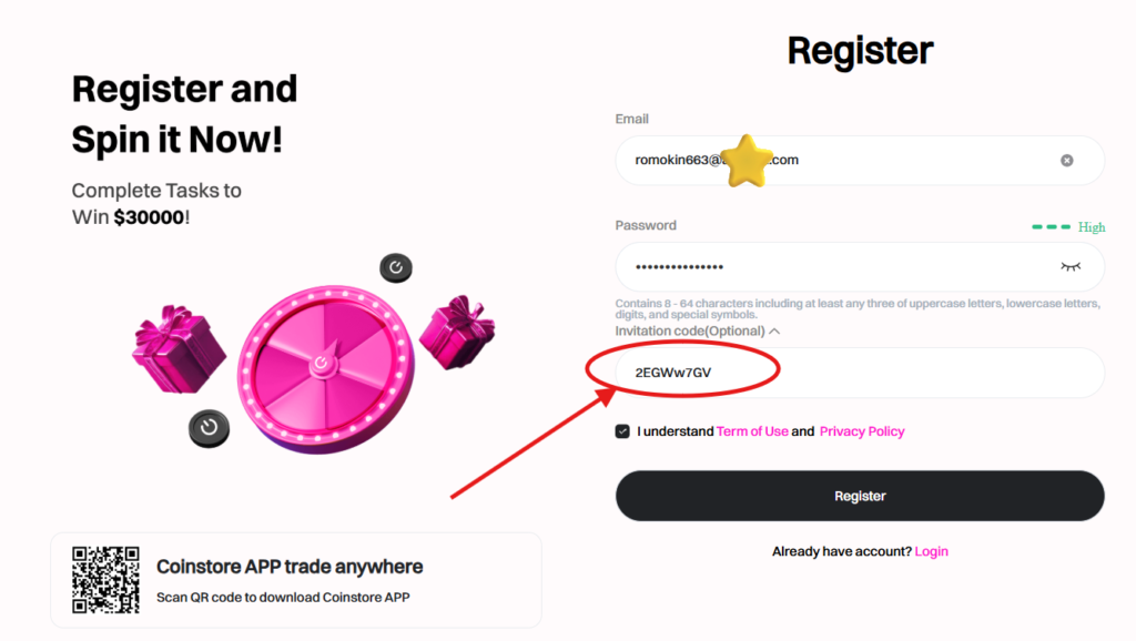 Coinstore Referral Code “2EGWw7GV” – Get 15% Off Fees + Spin & Win $30,000 Rewards