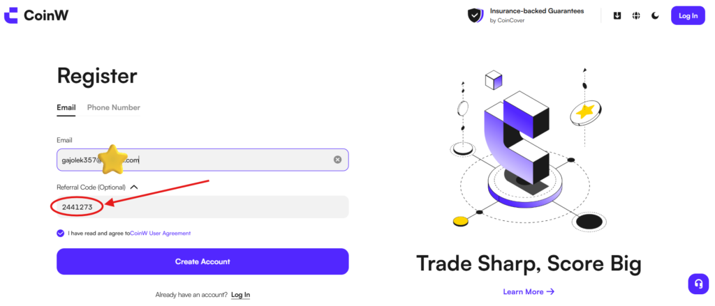 Coinw Referral Code "2441273" - 15% Discount on Trading Fees​