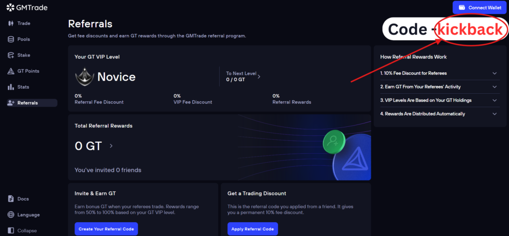 How to Use GMTrade Referral Code "KICKBACK" – Step by Step Guide